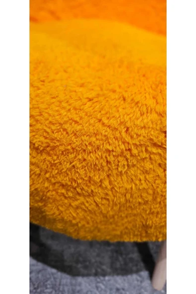 DEKOR MOBİLYACIM Çay Seti Tekli Koltuk Berjer Ve Puf Takımı (salon, Balkon, Ofis) 2 Li Takım Turuncu - 4