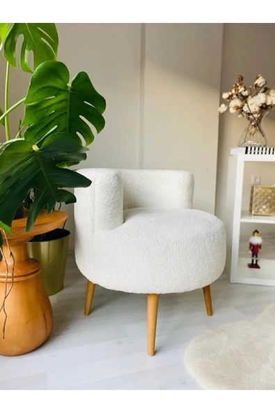 DEKOR MOBİLYACIM MOBİLYA Çay Seti Tekli Koltuk, Berjer (salon, Balkon, Ofis) Kırıkbeyaz - 3