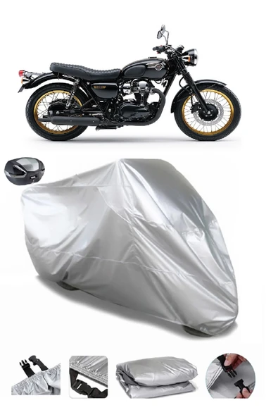 Kawasaki W 800 Su  Geçirmez Motosiket Brandası Arka Çanta Uyumlu ürün görseli 1