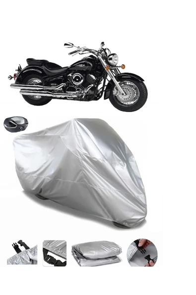 Yamaha XVS 1300 A Su  Geçirmez Motosiket Brandası Arka Çanta Uyumlu ürün görseli 1