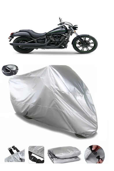 Kawasaki VN 900 Custom Special Su  Geçirmez Motosiket Brandası Arka Çanta Uyumlu ürün görseli 1