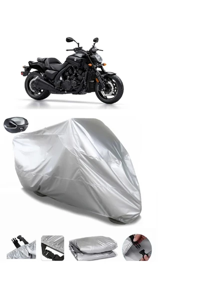 Yamaha Vmax Su  Geçirmez Motosiket Brandası Arka Çanta Uyumlu ürün görseli 1