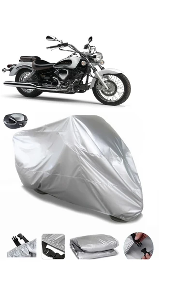 Yamaha XVS 250 Drag Star Su  Geçirmez Motosiket Brandası Arka Çanta Uyumlu ürün görseli 1