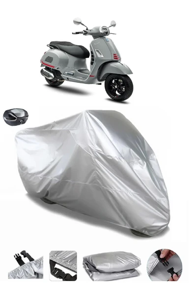 Vespa GTS 300 Super Sport S Su  Geçirmez Motosiket Brandası Arka Çanta Uyumlu ürün görseli 1