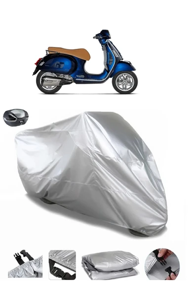 Vespa GTS 300 Super Su  Geçirmez Motosiket Brandası Arka Çanta Uyumlu ürün görseli 1