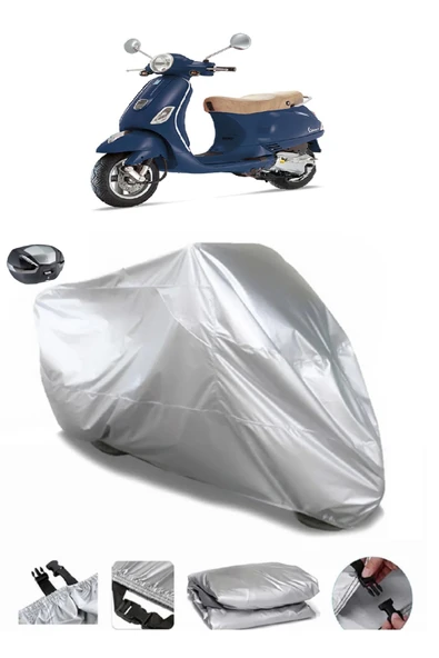 Vespa LX 150 i.e Su  Geçirmez Motosiket Brandası Arka Çanta Uyumlu
