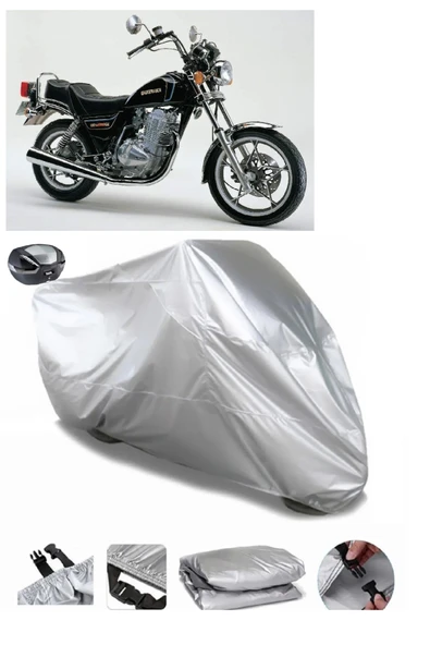 Suzuki GN 250 Su  Geçirmez Motosiket Brandası Arka Çanta Uyumlu ürün görseli 1