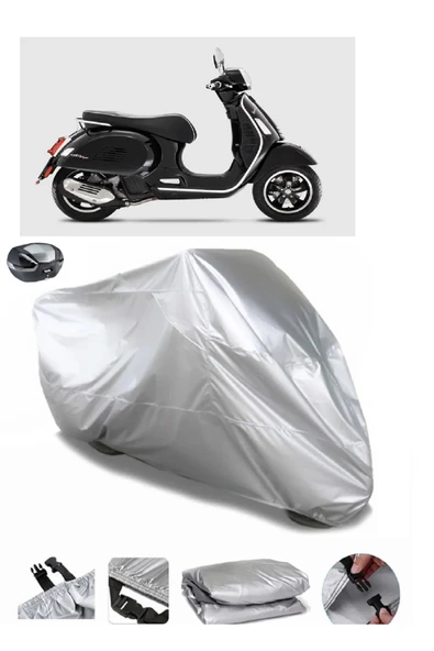 Vespa GTS 125 ABS Su  Geçirmez Motosiket Brandası Arka Çanta Uyumlu