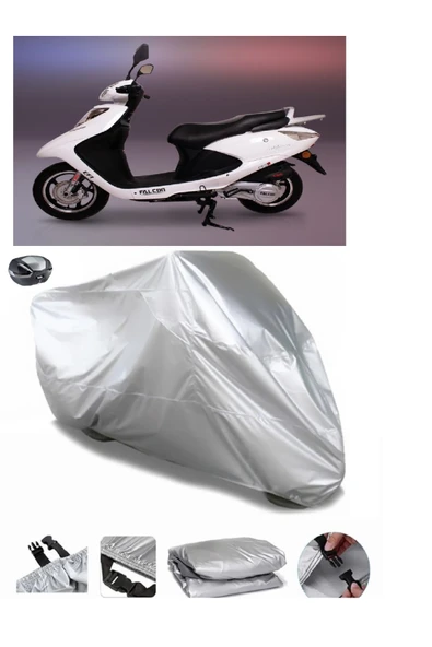 Falcon Dolphin 125 EFI Su  Geçirmez Motosiket Brandası Arka Çanta Uyumlu