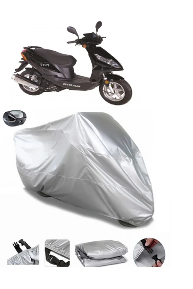 Bisan Troy 100 Su  Geçirmez Motosiket Brandası Arka Çanta Uyumlu