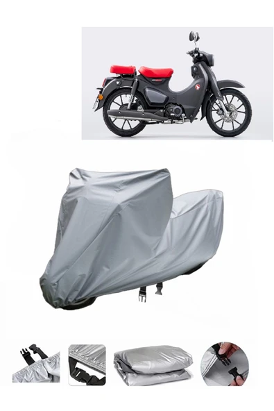 Honda C125  Super Cub Gri Motosiklet Brandası ARKA ÇANTA UYUMLU DEĞİLDİR