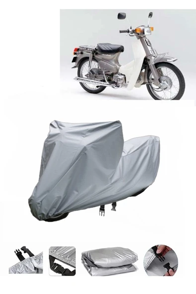 Honda C90  Super Cub  Gri Motosiklet Brandası ARKA ÇANTA UYUMLU DEĞİLDİR