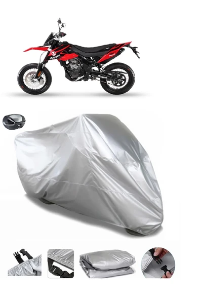 Malaguti XSM 125Su  Geçirmez Motosiket Brandası Arka Çanta Uyumlu