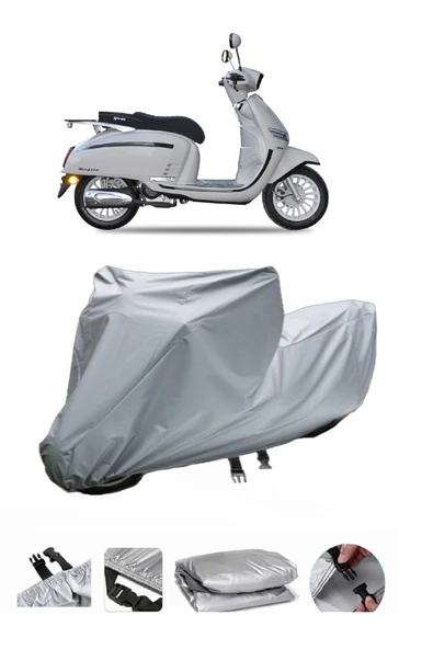 Yuki Mojito 125  Gri Motosiklet Brandası ARKA ÇANTA UYUMLU DEĞİLDİR ürün görseli 1