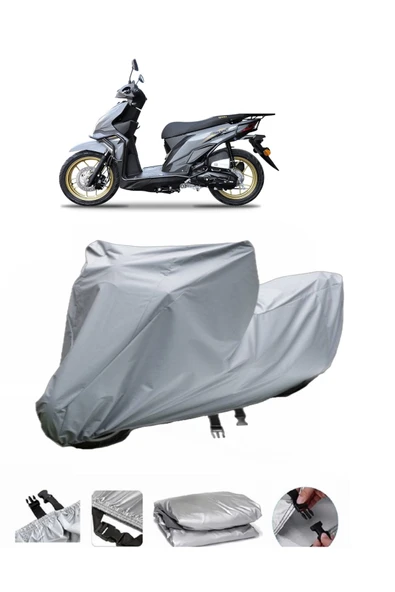Yuki Route 110  Gri Motosiklet Brandası ARKA ÇANTA UYUMLU DEĞİLDİR