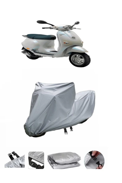 Vespa ET 4  Gri Motosiklet Brandası ARKA ÇANTA UYUMLU DEĞİLDİR