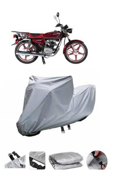 Arora AR 100-8 Klasik Çelik  Gri Motosiklet Brandası ARKA ÇANTA UYUMLU DEĞİLDİR