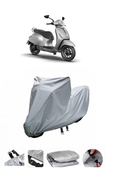 Bajaj Chetak  Gri Motosiklet Brandası ARKA ÇANTA UYUMLU DEĞİLDİR ürün görseli 1