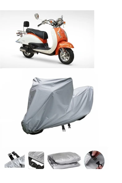 Asya AS 125  Gri Motosiklet Brandası ARKA ÇANTA UYUMLU DEĞİLDİR