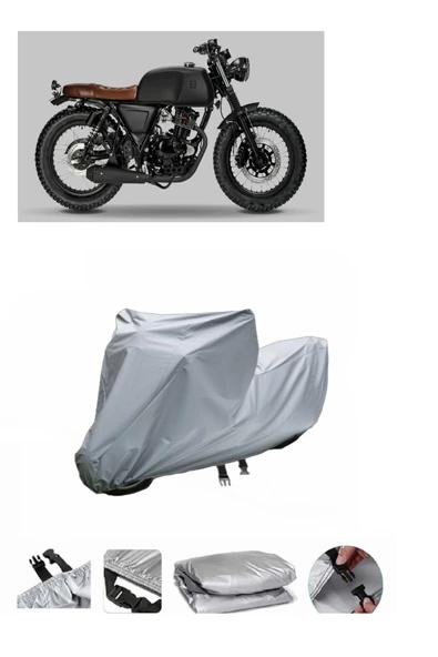 Mutt Akita 125  Gri Motosiklet Brandası ARKA ÇANTA UYUMLU DEĞİLDİR