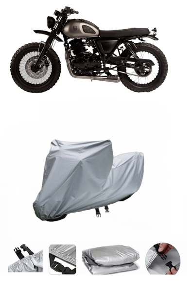 Mutt Mushman 250  Gri Motosiklet Brandası ARKA ÇANTA UYUMLU DEĞİLDİR