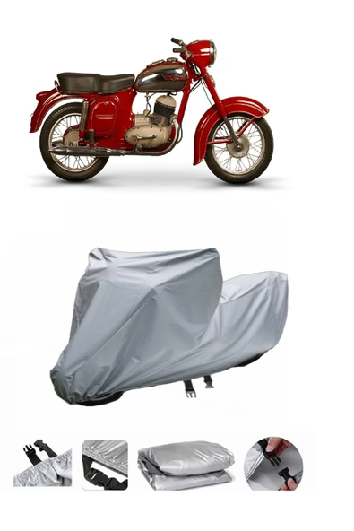 Jawa 250 Ceylan  Gri Motosiklet Brandası ARKA ÇANTA UYUMLU DEĞİLDİR