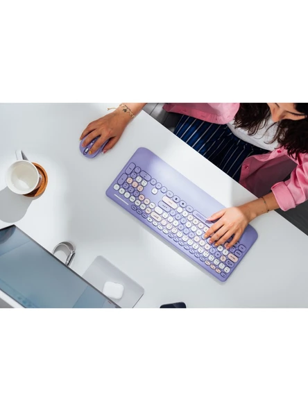 Everest KM-6281 Candy Renkli Tuşlu Mor Kablosuz Q Multimedia Klavye + Mouse Set - 6