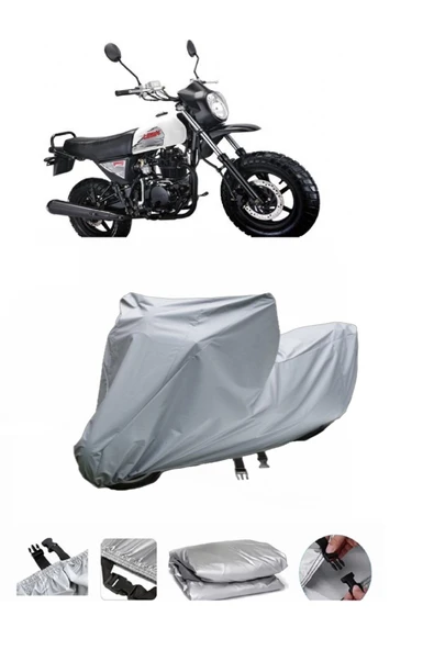 Lifan Pony 100  Gri Motosiklet Brandası ARKA ÇANTA UYUMLU DEĞİLDİR