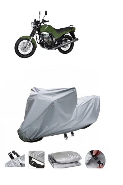 Jawa 350 2T  Gri Motosiklet Brandası ARKA ÇANTA UYUMLU DEĞİLDİR