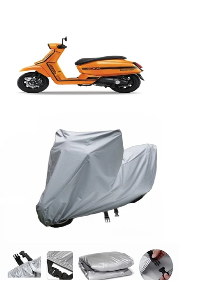 Lambretta X300  Gri Motosiklet Brandası ARKA ÇANTA UYUMLU DEĞİLDİR