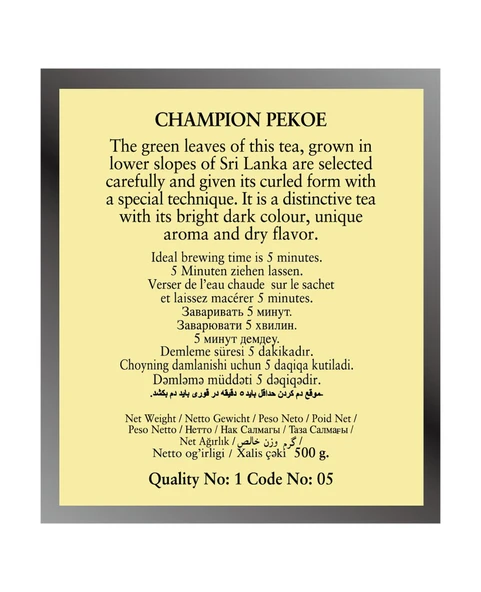 Champion Pekoe Metal Ambalaj 500 GR - 4