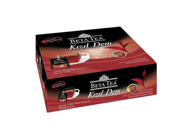 Beta Kızıl Dem Türk Çayı Bardak Poşet 100 Adet