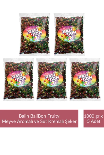 Balin Balibon Fruity Meyve Aromalı Dolgulu Şeker 1000 gr x 5 Adet