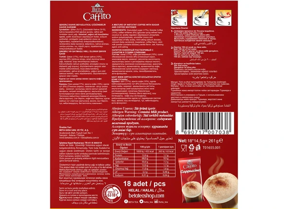 Caffito Cappucino Display Kutuda 18 Adet x 14.5 GR - 2