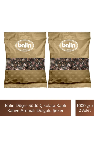 Balin Düşes Çikolata Kaplı Kahve Aromalı Sert Şeker 1000 gr x 2 Adet