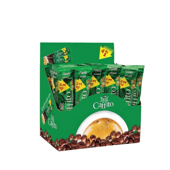 Caffito  4 in 1 Fındıklı Hazır Kahve Display Kutuda 40 Adet x 13 GR