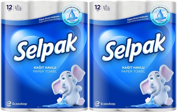 Selpak Kağıt Havlu (3 Katlı) 24 Lü Set (2PK*12)