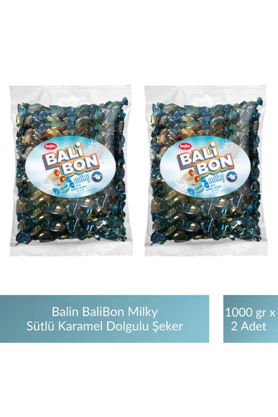 Balin Balibon Milky Sütlü Karamel Dolgulu Şeker 1000 gr x 2 Adet ürün görseli 1