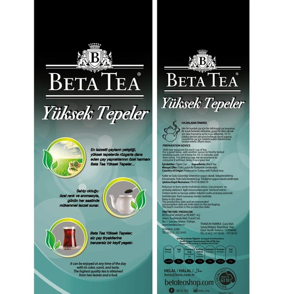 Beta Yüksek Tepeler Türk Çayı 1000 Gr - 3