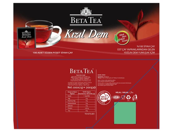 Beta Kızıl Dem Türk Çayı Bardak Poşet 100 Adet - 5