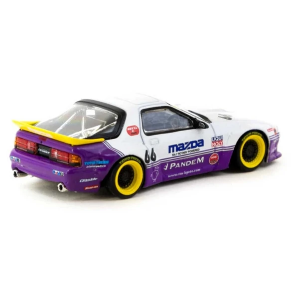 Nessiworld Tarmac Works 1/64 Pandem Mazda RX-7 FC3S White / purple - HOBBY64 - Resim 2
