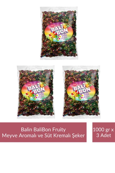 Balin Balibon Fruity Meyve Aromalı Dolgulu Şeker 1000 gr x 3 Adet ürün görseli 1