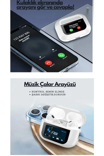 Linkage LCD Ekranlı WIRELESS V5.4 Dokunmatik Kontrollü Wireless Kulaklık LR5 - 3