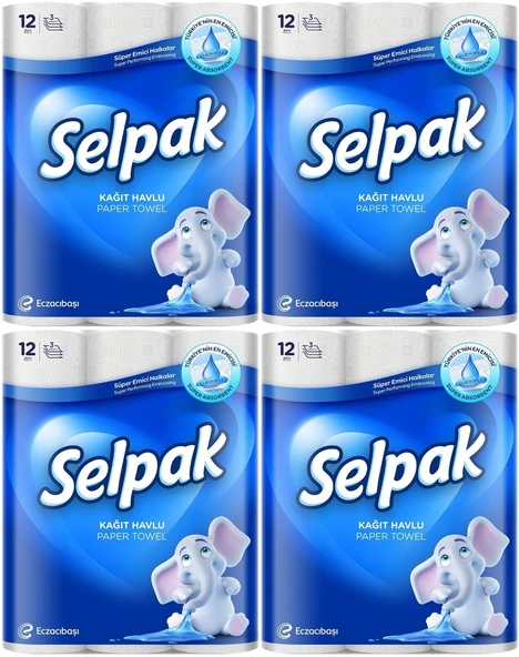 Selpak Kağıt Havlu (3 Katlı) 48 Li Set (4PK*12)