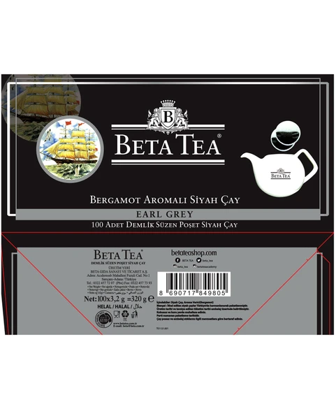 Beta Earl Grey Demlik Poşet 100 Adet (Bergamot - Tomurcuk Çayı) - 5