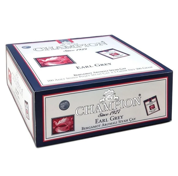 Champion Earl Grey Bardak Poşet 100 Adet (Bergamot - Tomurcuk Çayı)