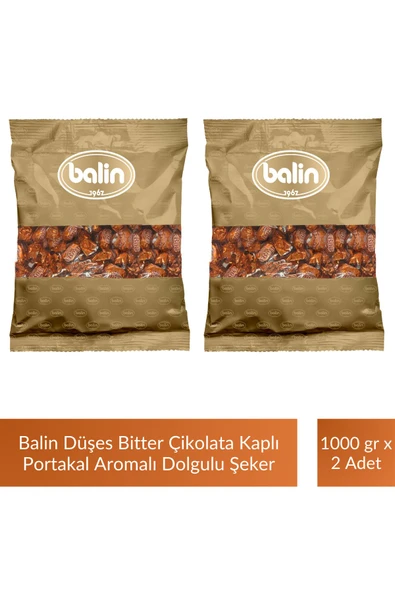 Balin Düşes Çikolata Kaplı Portakal Aromalı Sert Şeker 1000 gr x 2 Adet