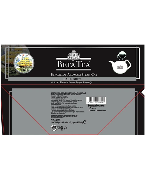 Beta Earl Grey Demlik Poşet 48 Adet (Bergamot - Tomurcuk Çayı) - 4