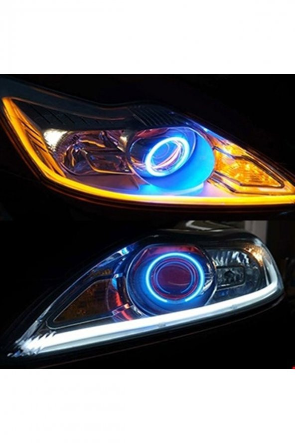 Honda Civic Far İçi Üstü Kayar Sinyalli Gündüz Ledi Far Kaşı 45 cm 2 adet