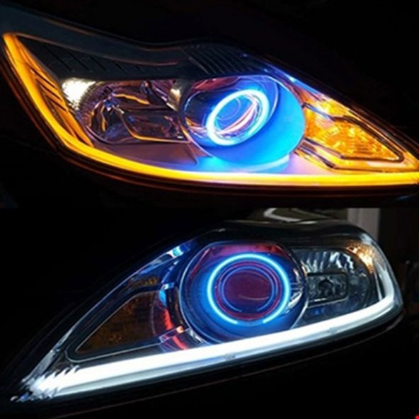 Hyundai Trajet Far İçi Üstü Kayar Sinyalli Gündüz Ledi Far Kaşı 45 cm 2 adet